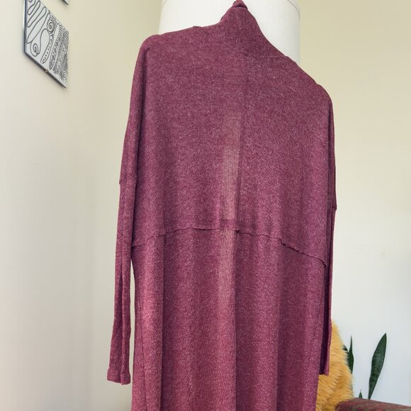 Silence & Noise Maroon Longline Maxi Cardigan| US S - Picture 6 of 12